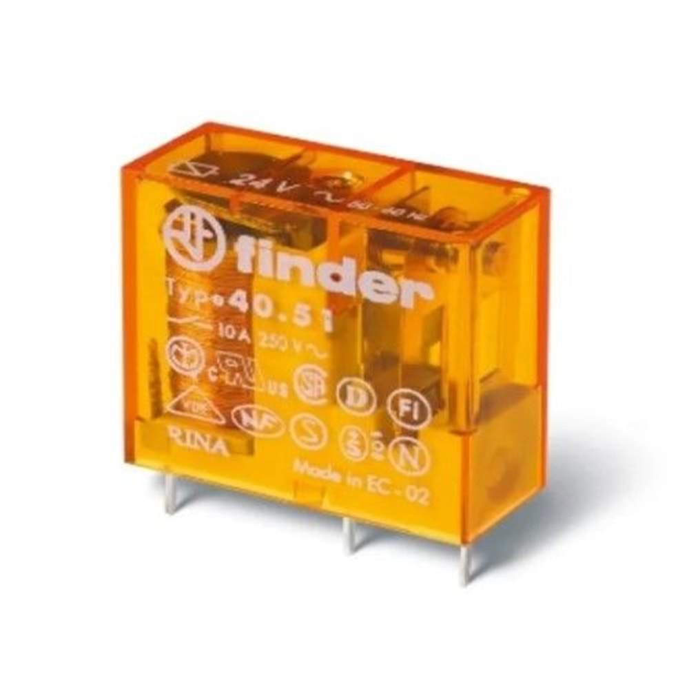 Finder 40.51.8.024.0000 24VAC 10A Tek Kontak Röle