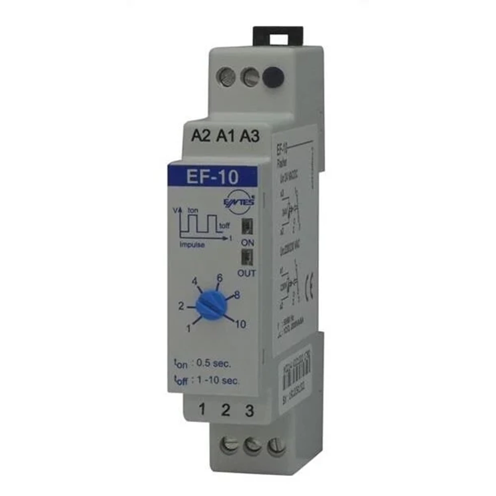 EF-10 1-10sn/0.5sn Flaşör Zaman Rölesi
