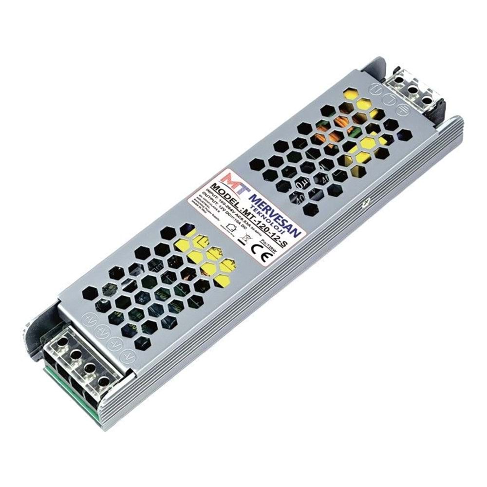 Mervesan MT-120-24-S 24VDC 5A Slim Metal Kasa Güç Kaynağı