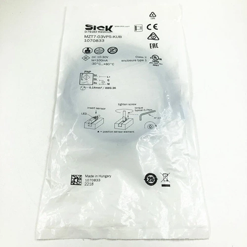 Sick MZT7-03VPS-KUB, Kübik/10mm PNP-NO 3mt Kablo Piston Sensörü 1070833