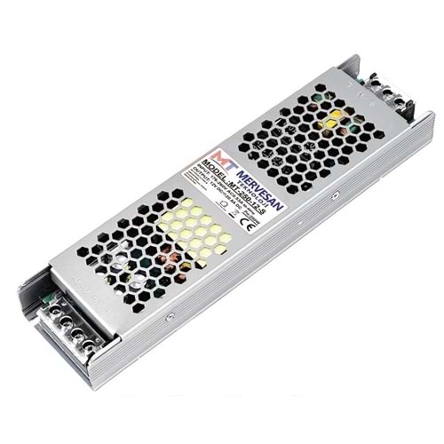 Mervesan MT-250-24-S 24VDC 10A Slim Metal Kasa Güç Kaynağı