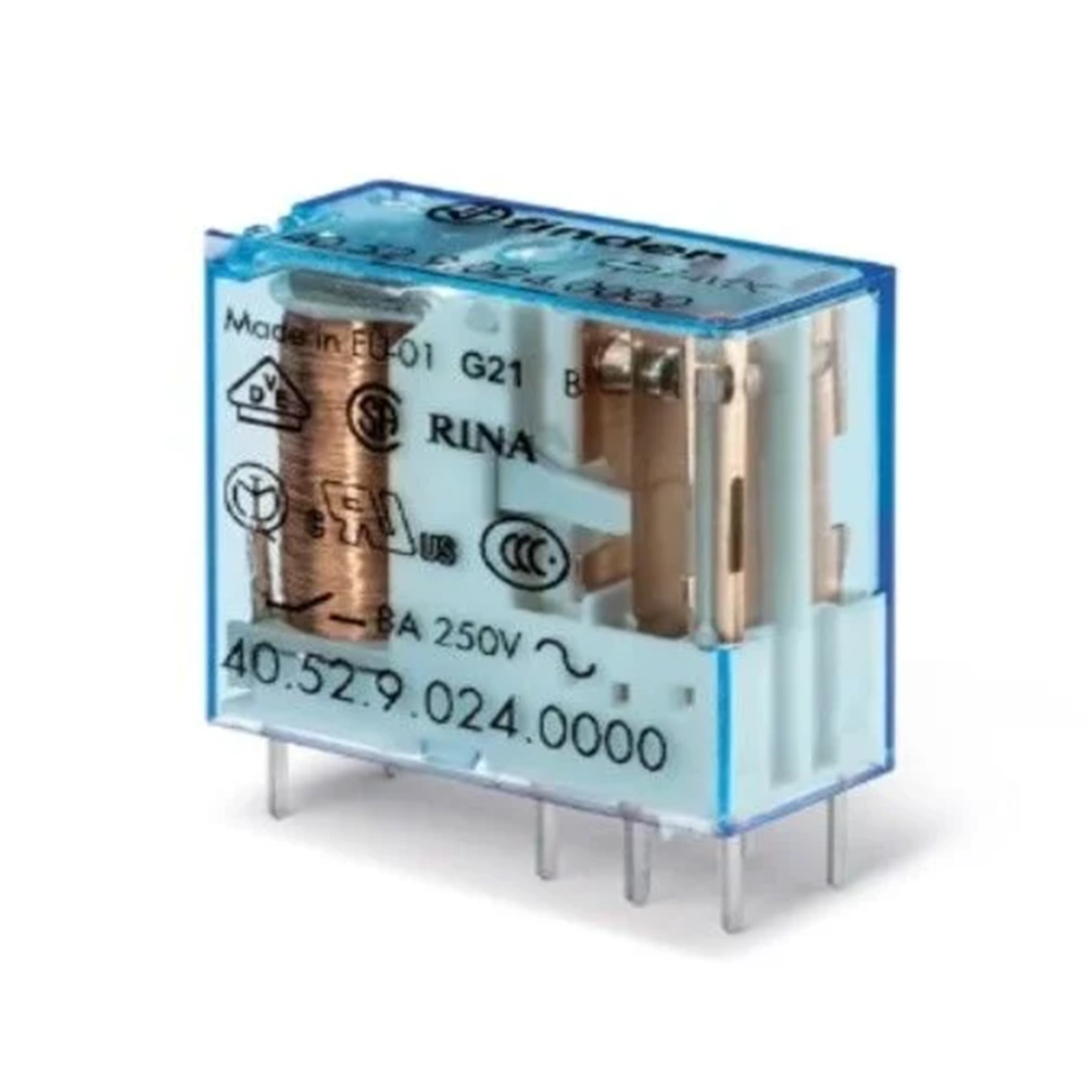 Finder 40.52.9.024.0000 24VDC 8A Çift Kontak Röle